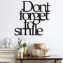 Wallity Dont Forget To Smile Escultura de pared de metal negra